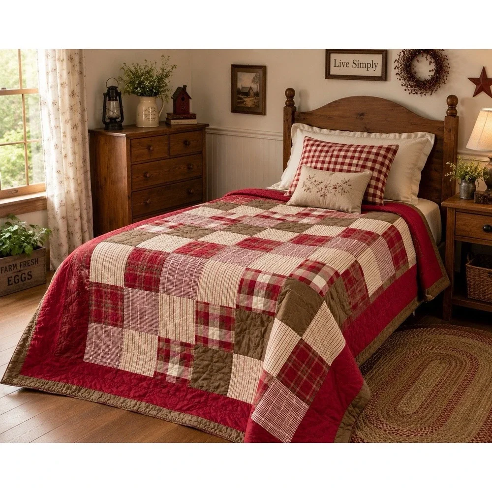 Vintage Woolrich Patchwork  Quilt Twin 64x48